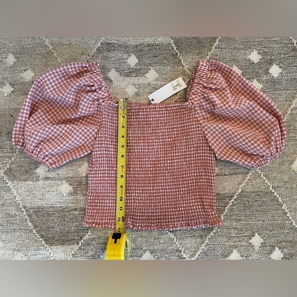 BB Dakota Steve Madden, NWT, Gingham Top in Rose Blush, Medium, MSRP $69 - Picture 3 of 5